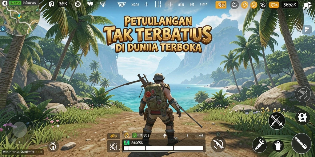 Screenshot 369ZK menampilkan petualangan menakjubkan di dunia terbuka.