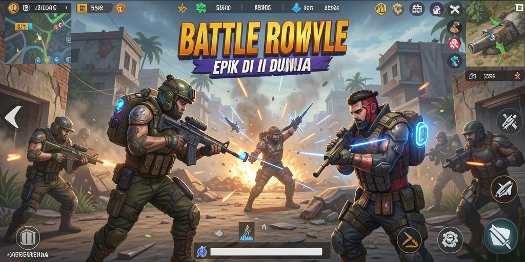 Gameplay seru dan menegangkan dalam 55RK Battle Royale.