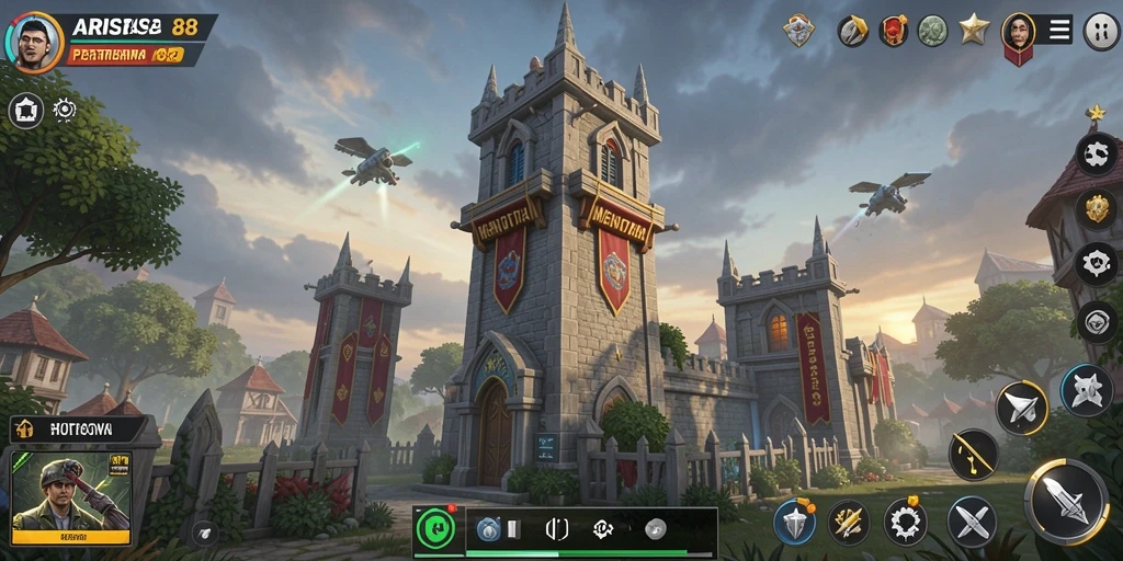 Menampilkan gameplay menarik Tower Defense dengan berbagai menara dan musuh.
