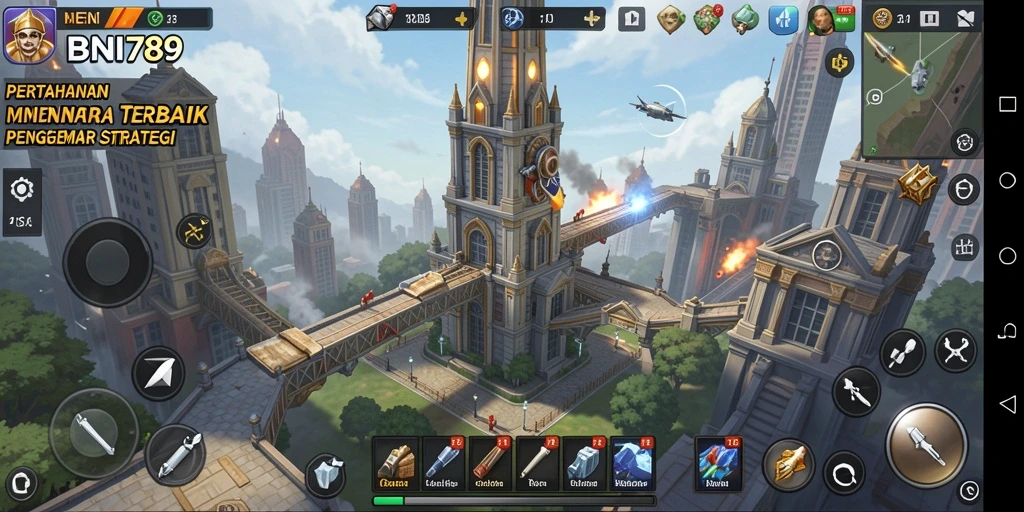 Gameplay menakjubkan BNI789 dalam pertahanan menara.