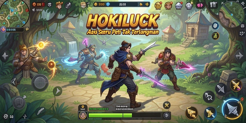 Tampilan mendebarkan dari gameplay HOKILUCK yang penuh aksi.