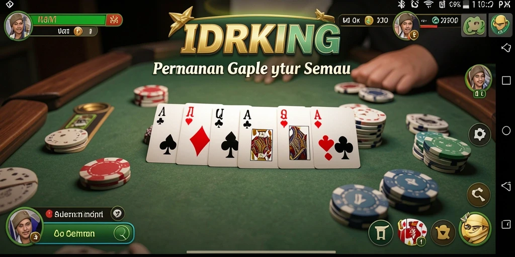Tampilan gameplay seru di aplikasi IDRKING game Gaple.
