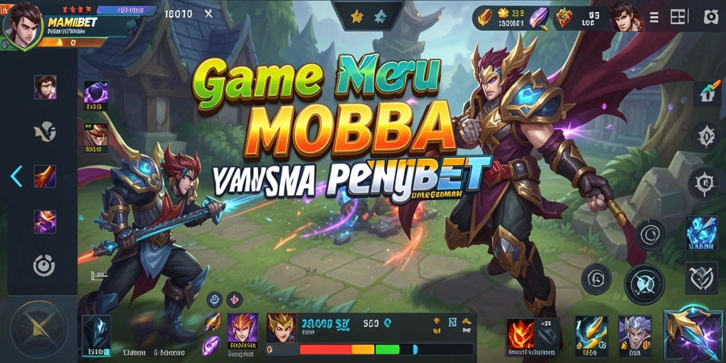 Gameplay seru MAMIBET menampilkan aksi MOBA intens.