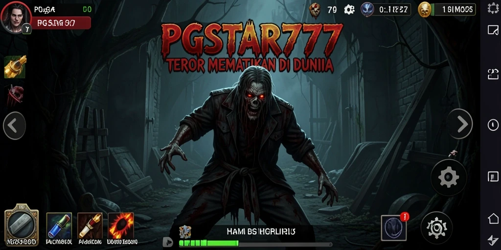 Screenshot PGSTAR777 menampilkan aksi menegangkan dalam suasana Horror.
