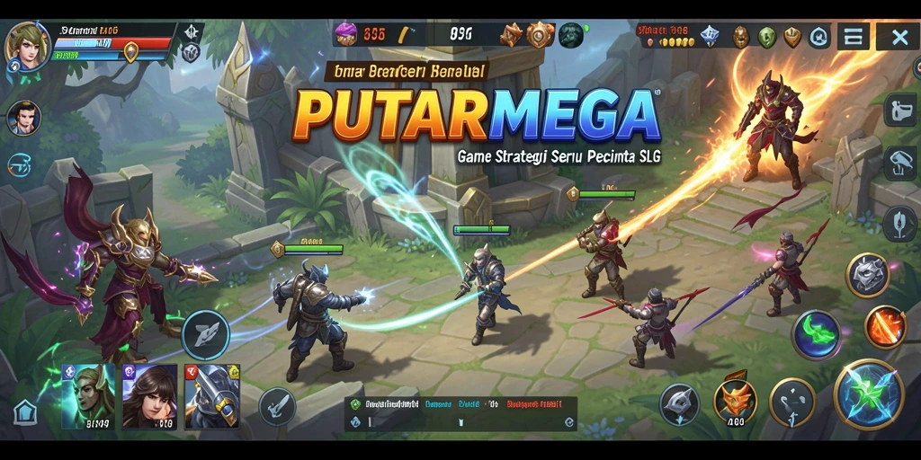 Tangkapan layar utama PUTARMEGA menampilkan aksi pertempuran yang mendebarkan.
