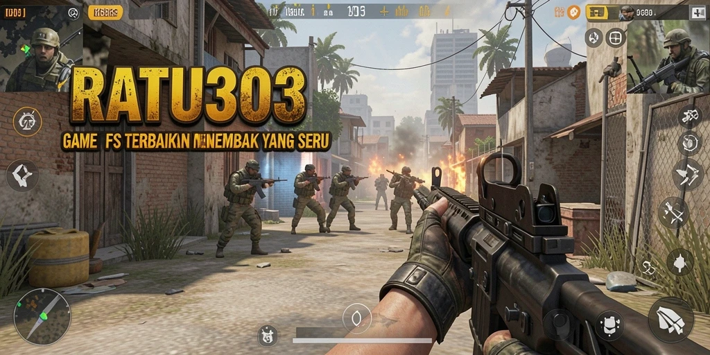Tangkapan layar utama gameplay RATU303 dengan aksi tembak-menembak yang intens.