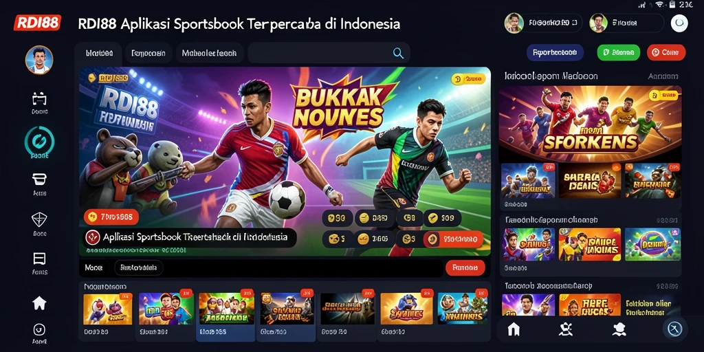 Tampilan utama RDI88 menunjukkan berbagai pasar taruhan olahraga.