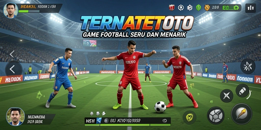 Tangkapan layar utama TERNATETOTO menampilkan aksi seru di lapangan sepak bola.