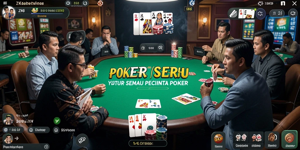 Tampilan gameplay seru dalam game Poker ZK6.